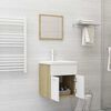 vidaXL 2 Piece Bathroom Furniture Set White and Sonoma Oak Engineered Wood