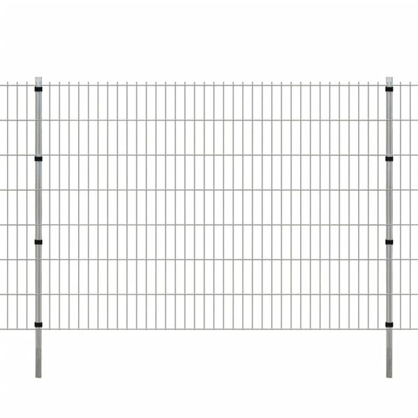 vidaXL Fence Posts 10 pcs Silver 200 cm Galvanised Steel