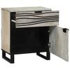 vidaXL Bedside Cabinet with Drawer White and Black 50 x 33 x 60 cm
