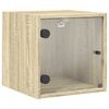 vidaXL Bedside Cabinets with Glass Doors 2 pcs Sonoma Oak 35x37x35 cm