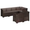 vidaXL 7-Seater Garden Sofa Rattan Look PP Brown