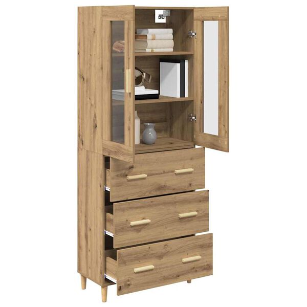 vidaXL Highboard with Drawer Artisan Oak 69.5 x 34 x 180 cm