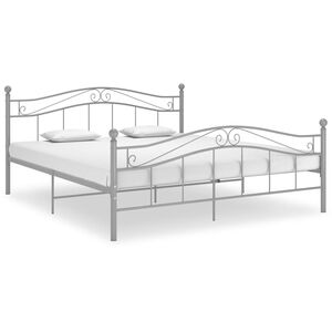 vidaXL Bed Frame without Mattress Grey Metal 200x200 cm
