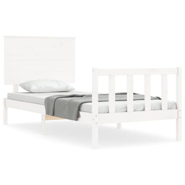 vidaXL Bed Frame without Mattress White 100x200 cm Solid Wood Pine