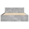 vidaXL Bed Frame with Headboard without Mattress Concrete Grey 120x200 cm