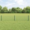 vidaXL Fence with Post Green 0.4 x 25 m Steel and PVC