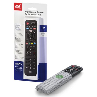 One For All TV Replacement Remote Control Panasonic Black