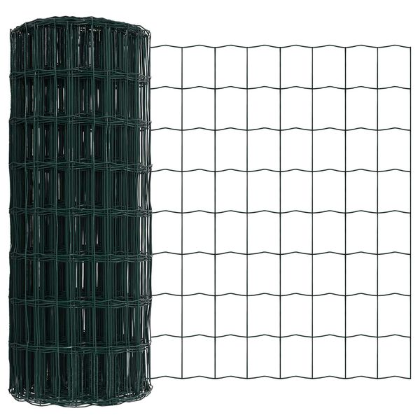 vidaXL Euro Fence Green 0.4 x 25 m PVC-coated iron
