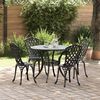 vidaXL Garden Dining Set 5 pcs Black 90 x 90 x 75 cm Cast Aluminium