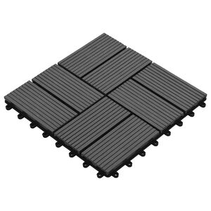 vidaXL Decking Tile 11 pcs Grey 30 x 30 cm WPC