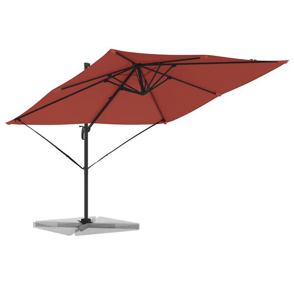 vidaXL Roma Parasol Red 286 x 284 x 265 cm Aluminium and Polyester