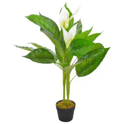 vidaXL Artificial Plant Anthurium with Pot White 90 cm