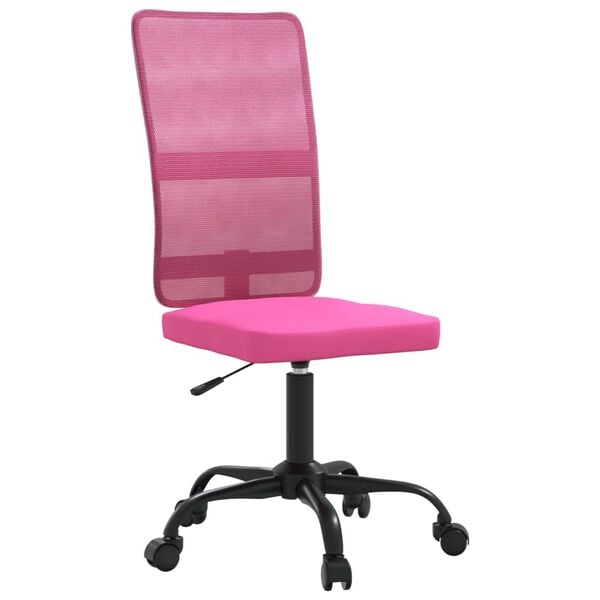 vidaXL Office Chair Height Adjustable Pink Mesh Fabric