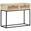 vidaXL Console Table 100x35x76 cm Solid Mango Wood and Natural Cane