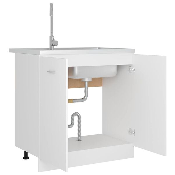 vidaXL Sink Bottom Cabinet Lyon White 80x46x81.5 cm Engineered Wood