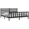 vidaXL Bed Frame without Mattress Black Solid Wood Pine