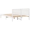 vidaXL Bed Frame with Headboard White 120 x 200 cm Solid Pine Wood