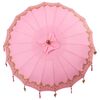 vidaXL Balinese Parasol Pink (180-190) x 260 cm Cotton and Wood