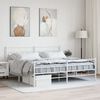 vidaXL Metal Bed Frame without Mattress with Footboard White 200x200cm