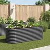 vidaXL Garden Raised Bed 240x80x81 cm Galvanised Steel Grey