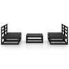 vidaXL 5 Piece Garden Lounge Set Black Solid Pinewood