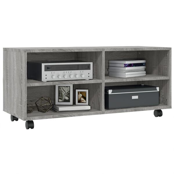 vidaXL TV Cabinet with Castors Grey Sonoma 90x35x35 cm Engineered Wood