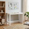 vidaXL Desk White 112 x 50 x 75 cm Solid Pine Wood