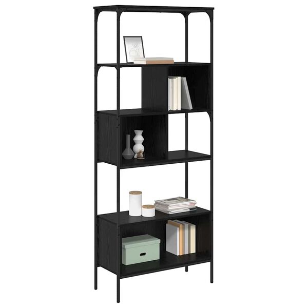 vidaXL Bookcase Black Oak 76 x 33 x 188.5 cm Engineered Wood
