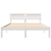 vidaXL Bed Frame with Headboard White 120 x 200 cm Solid Pine Wood