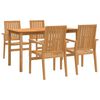 vidaXL 5 Piece Garden Dining Set Solid Wood Teak