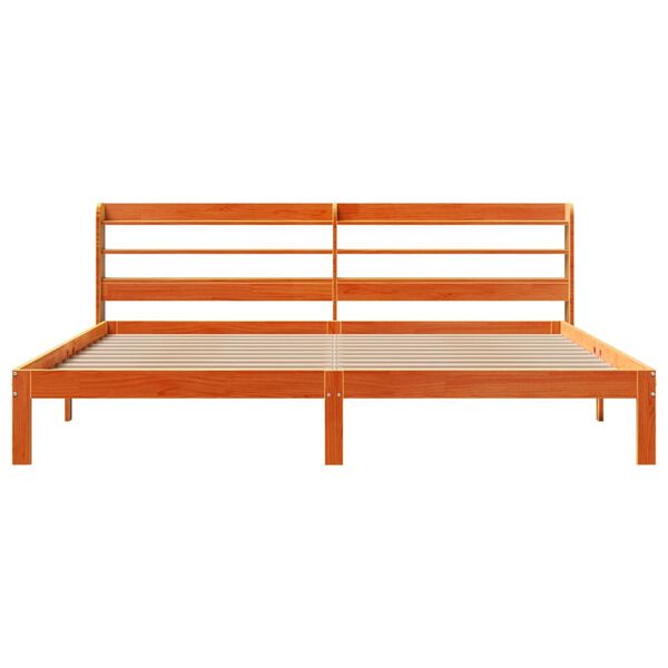 vidaXL Bed Frame without Mattress Wax Brown 180x200 cm Super King Solid Wood Pine