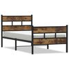 vidaXL Metal Bed Frame without Mattress Smoked Oak 90x190 cm Single