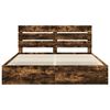 vidaXL Bed Frame with Drawer Smoked Oak 180 x 200 cm Engineer Wood