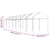 vidaXL Gazebo with Roof White 15.61x2.28x2.69 m Polyethylene