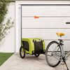 vidaXL Pet Bike Trailer Green and Black Oxford Fabric and Iron