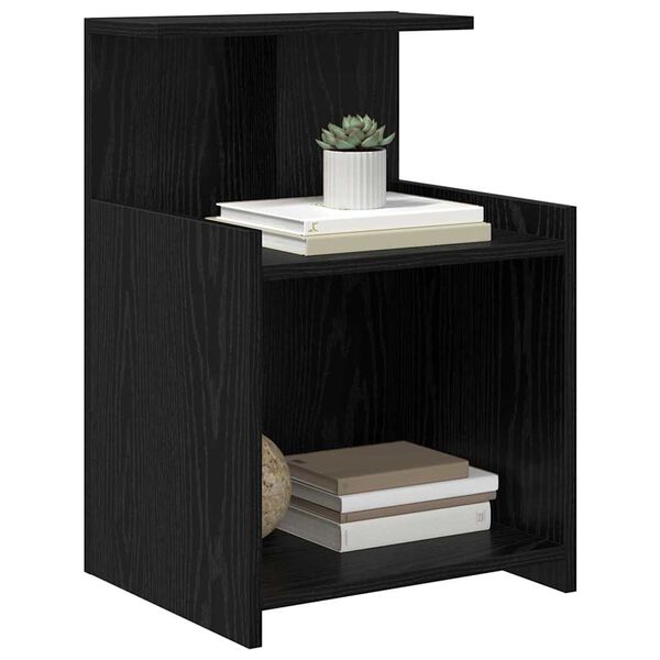 vidaXL Bedside Cabinet Black Oak 40 x 35 x 60 cm Engineered Wood