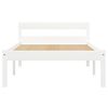 vidaXL Bed Frame without Mattress White Solid Pine Wood 90x200 cm