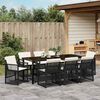vidaXL Garden Dining Set 9 pcs Black Poly Rattan