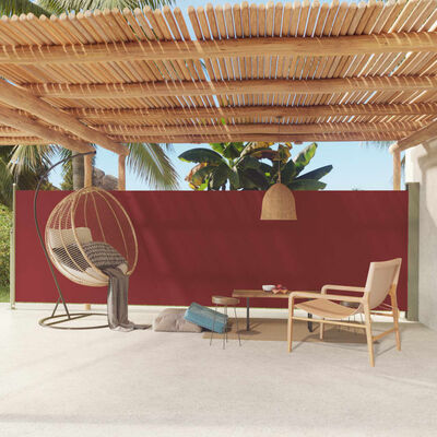 vidaXL Patio Retractable Side Awning 160x600 cm Red