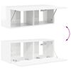vidaXL TV Wall Cabinet Set 4 pcs High Gloss White Engineered Wood