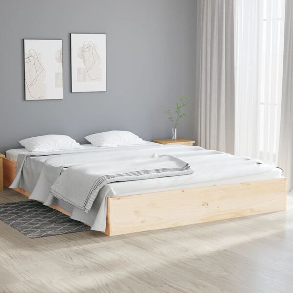 vidaXL Bed Frame without Mattress Solid Wood 140x190 cm