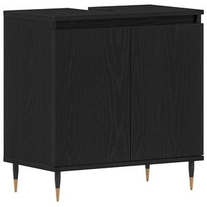 vidaXL Bathroom Sink Cabinet Black Oak 58 x 33 x 60 cm Engineered Wood