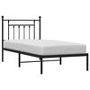 vidaXL Metal Bed Frame without Mattress with Headboard Black 90x190cm