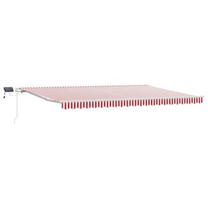 vidaXL Retractable Awning Red and White 500 x 300 cm
