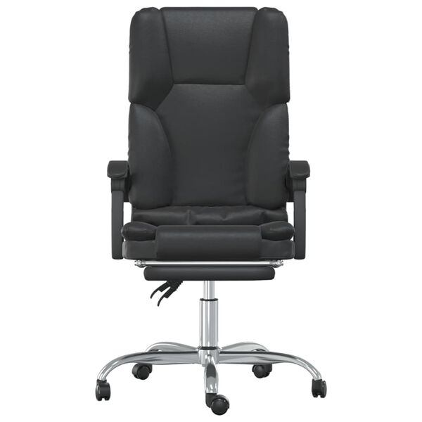 vidaXL Massage Reclining Office Chair Black Faux Leather