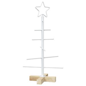 vidaXL Metal Christmas Tree with Rod Stand KUOPIO 60 cm Steel White