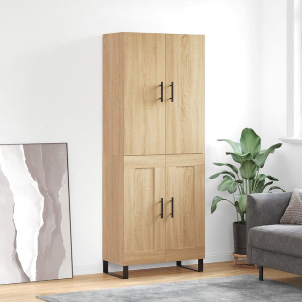 vidaXL Highboard Sonoma Oak 69.5x34x180 cm Engineered Wood