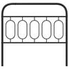 vidaXL Metal Replace Headboard Black 100 cm