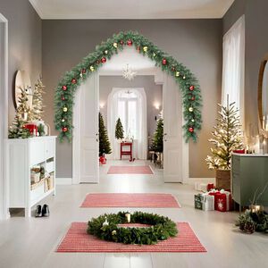 vidaXL Christmas Garland Decorated with Baubles and LED Lights 10 m