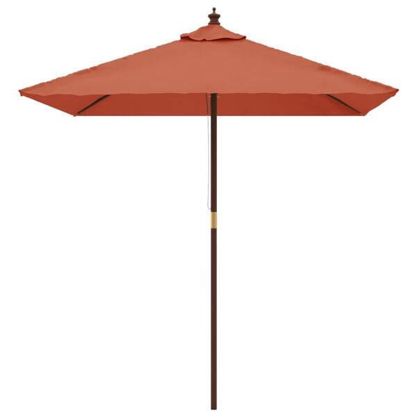 vidaXL Garden Parasol with Wooden Pole Terracotta 198x198x231 cm